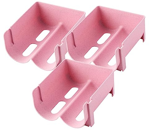 DOITOOL Schrank Bierhalter aus Kunststoff 3 Stück Rosa Stapelbar zur Aufbewahrung von Flaschen und Dosen im Kühlschrank der Küche Geeignet für Flaschengetränke und Energy Drinks