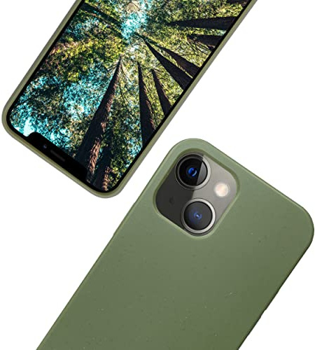 eplanita Bio iPhone 15 Hülle, Pflanzenfaser, Fallschutz Cover, Langlebig und Nachhaltig (Khaki, iPhone 15)