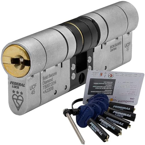Federal 3 Star Euro Cylinder Door Lock TS007 Diamond Secure Anti-Snap Dual Finish 5 Keys - 10 Year Guarantee 40/40