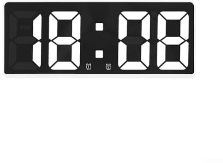 Sveglia digitale da comodino con grande display a LED, orologio da tavolo con visualizzazione della temperatura, snooze, data, controllo vocale, 12/24 ore, per casa, ufficio, bambini, anziani