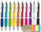 Libetui Set 10 Kugelschreiber ergonomische Kuli mit rutschfester Griffzone Großraumine Gehäuse 10 Farben Druckkugelschreiber Mehrfarbig blauschreibend Kulis Büro Schule Zuhause