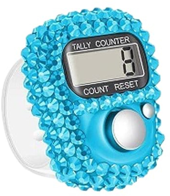 Contador electrónico de Dedos - Contador Manual Clicker, Contador electrónico Digital LCD de recuento de Dedos | Pulsera de Contador de Vueltas de Reloj, Contador de clics de Dedo, Golf y Pesca