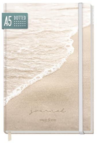 paper&you® dotted Journal A5 mit Gummiband Moments 156 Seiten, Notizbuch gepunktet, Tagebuch - nachhaltig & klimafreundlich