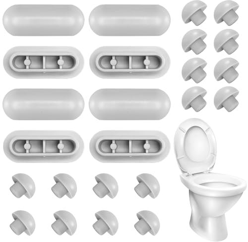 24 Stücke WC Sitzdeckelpuffer WC Sitzpuff Auflagestopfen für Toilettensitz Abstandhalter für WC Brille Dämpfer WC-Sitz Stoßstange 16 Ringpuffer und 8 Deckelpuffer für Toilettendeckel und Toilettensitz