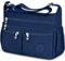 TEUEN Sac Bandoulière Femme Grande Capacité Sac à Main Bandoulière Imperméable en Nylon Messager avec Bandoulieres Réglable et Multi-Poches pour Voyage École Usage Quotidien