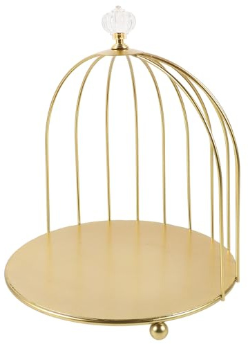 JECOMPRIS Bird Cage Cake Stand 9.06 Inch Single Tier Dessert Display Rack Elegant Pastry Holder for Wedding Party Snacks and Cupcakes
