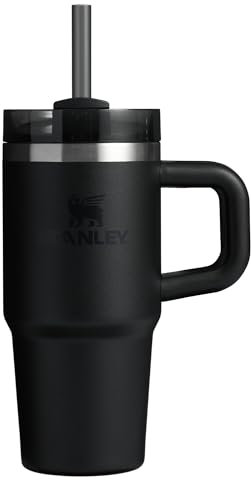 Stanley Quencher H2.0 Tumbler with Handle and Straw 14 oz | Flowstate 3-Position Lid | Cup Holder Compatible for Travel | Insulated Stainless Steel Cup | BPA-Free | Black 2.0