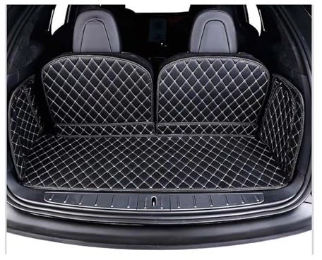 DZSQGHGHJJ Car Boot Cover For Tesla For Model X 2015-2020 Car Trunk Mats Car Trunk Mat Cargo Liner Rug Carpet Car Trunk Mats(Black beige wire,6 seats)