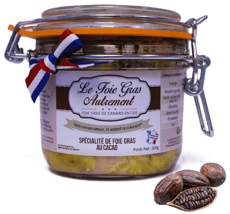 Ganze Enten-Foie-Gras mit Kakao 80 g – Relais Gourmet | Französische Handwerkskunst aus dem Südwesten | Ohne Konservierungsstoffe, Zusatzstoffe oder Farbstoffe | Ideal für Weihnachten & Feste
