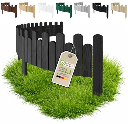 Floranica Bordo Aiuole Flessibile 2 m x 15 cm Antracite Bordura per giardino Recinzione per Giardino Bordino da giardino arrotolabile Staccionata in legno