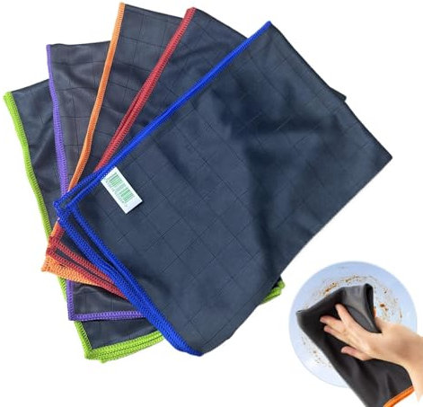 Zuasdvnk Cocina de Paquetes, paños de Plato de Cocina | 5X paños para Platos para tazones de Secado,Toallas de Limpieza Grandes, 40x50cm/15.7x23.6 Pulgadas Trapos de Microfibra para Cocina, Sala de
