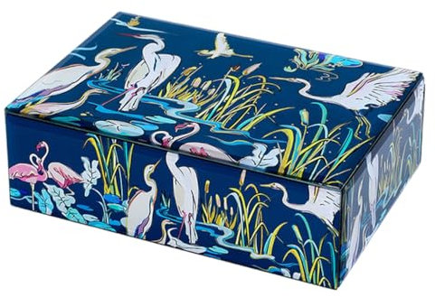 JINQIGG Versatile Jewelry Storage Box Stylish Glass Jewelry Container Strorage Box for Rings and Necklaces Collection