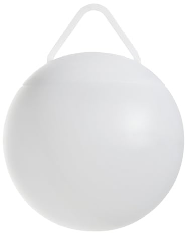 Eglo Sfera a LED da giardino Poggiobello, a batteria, rotonda, con telecomando, dimmerabile, con picchetto e sospensione, in plastica bianca, cambio di colore RGB, IP44, Ø 20 cm
