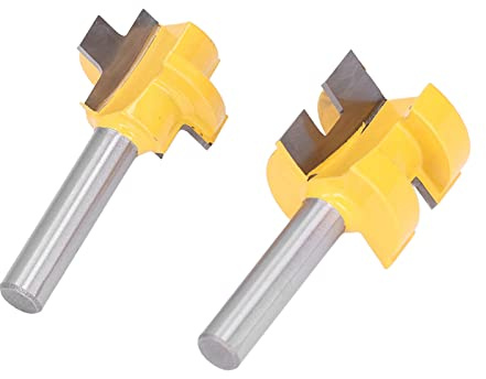 8mm Schaft Nut & Feder Fräser Set, 2PCS Vierkantfräser für Holzböden, Sperrholz mit PTFE Beschichtung