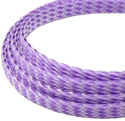 Cable Tidy Sleeve, Kabelführung 1/5/20/50m, erweitertes Geflechtschlauch, PP-Baumwollgarn, 4812mm, weiche Drahtwicklung, isolierter Kabelschutz, Leitungsbaum, Kabelmantel(Purple Clear,12MM-20 METERS)