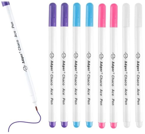 HAMKU Trickmarker Nähen, 8 Stück Schneiderkreide, Selbstlöschend & Wasserlöslich Stoffmarkierstift, Nähen Zubehör für Kleidungsstücken Schneiderei Nähen Handarbeiten (4 Farben