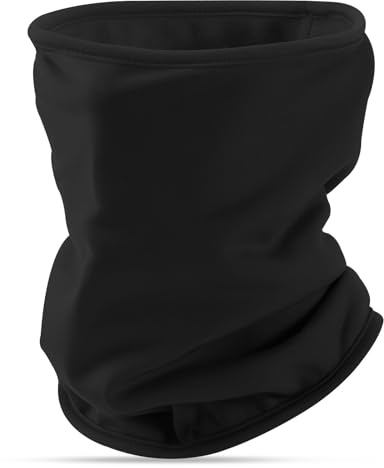 Huccik Cache Cou Polaire Thermique Homme Femme, Tour de Cou Respirant Anti-Vent, Cagoule Léger pour Ski, Moto, Running, Randonnée, Vélo – Multifonctionnel (Noir, ONE SIZE)