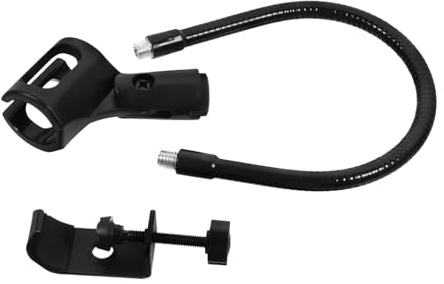 HAMPPLIES Mikrofonständer für Mikrofonaufbewahrung Flexibler Schwanenhals aus Eisen und ABS mit Mikrofonklemme Einfache Bedienung als Tischhalterung