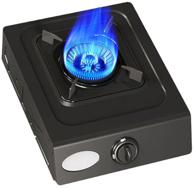 Estufa De Gas For Interiores, Estufa De Sobremesa Con Protección Contra Llamas Y Termopar, Estufa Individual De 5,2 KW Con Panel De Acero Inoxidable(NG)