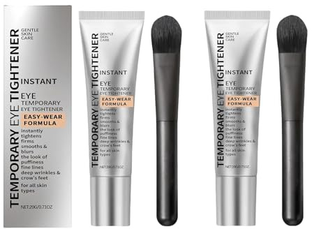 Crema Reafirmante para Ojos Perfect Eye, Crema Reafirmante y Lifting Instantánea para Ojos con Ácido Hialurónico y Vitamina E, Prebase Sin Filtro, Reduce Bolsas y Hinchazón (con Brocha), 20 g