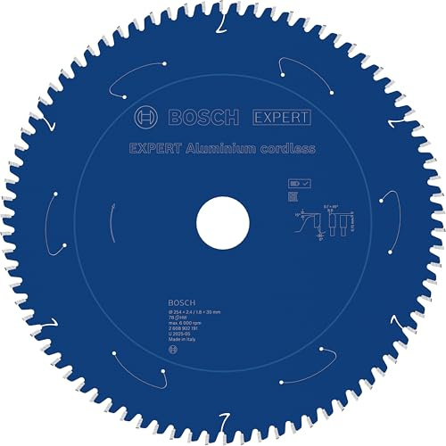 Bosch 1x EXPERT Aluminium cirkelsågklinga för sladdlös gerings- och cirkelsåg (för Aluminium, Ø mm, Professional Tillbehör Sladdlös gerings- och cirkelsåg, Sladdlös bordscirkelsåg)