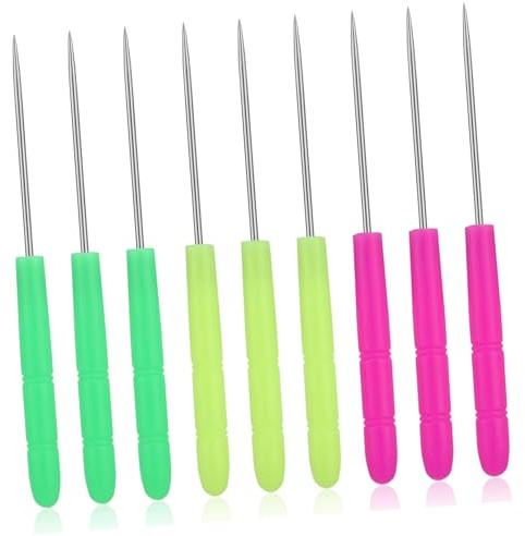 jojofuny 50pezzi Punteruoli da Cucito Strumenti per Cucire e Patchwork Aghi per Tracciatura e Quilling Durevoli e Facili da Usare Misti di Rosa Verde Giallo