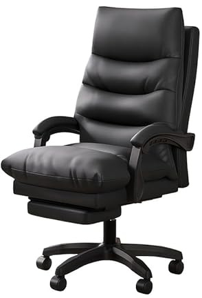 Future Warrior Ergonomischer Bürostuhl, Chefsessel, Schreibtischstuhl mit hoher Rückenlehne und höhenverstellbar, Drehstuhl aus PU-Leder, Liegestuhl für Büro und Zuhause