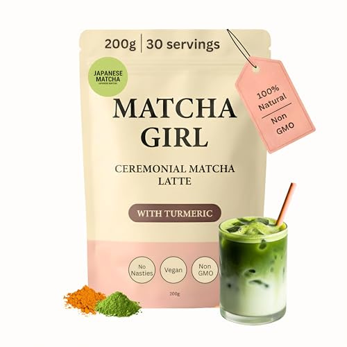 Matcha Latte Powder with Turmeric & Cinnamon - Ceremonial Grade, 5 Natural Ingredients, Vegan, Natural Energy, Focus, Immunity, Metabolic Support| Uk made, 30 servings of Matcha Fuel Powder
