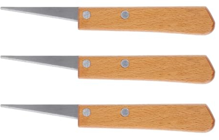 Gadpiparty Set 3 Coltelli per Rifinire la Ceramica Manico in Legno, Utensili per Intagliare Argilla e Scultura, Strumenti per Lavorazione Dettagliata Artigianale, per Artisti e Hobbisti, Uso
