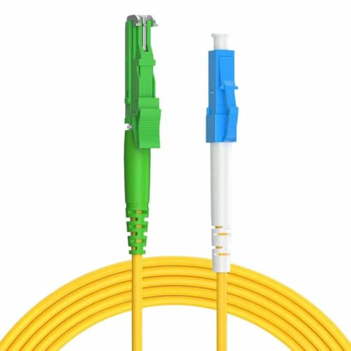 synfarin - Cavo in fibra ottica singola da 10 m E2000/APC a LC/UPC da 3,0 mm - OS2 Simplex, LSZH, giallo, bassa attenuazione per router e ONT, 10 metri