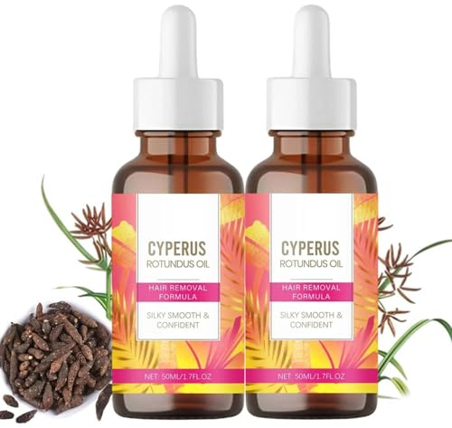 Telocapil Serum Hair Removal, Cyperus Rotundus Oil for Hair Removal, Moisturizing & Soothing Hairs Removals Oil for Reducing Body Hair, Pore Minimizer, Suitable for All Skin Types, 60ml (2PC)