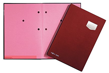 Pagna Unterschriftsmappe de Luxe 10-teilig, mit hochwertigem Kunststoff-Einband dehnbarem Rücken, rosa Löschkarton