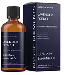 Mystic Moments | Lavender French Essential Oil 100ml (Lavandula angustifolia) | 100% Pure Aromatherapy Oil | Sweet Floral Herbal Aroma | Relaxing Home Ambience