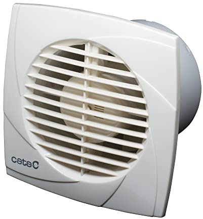 Cata Extractor Baño B12 Plus Timer, Extraplano Pared y Techo, con Temporizador, Silencioso, Gran Potencia 20W, Gran Caudal 190 m3/h, Diametro Salida 120mm, Blanco
