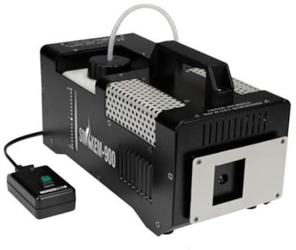 HQ-Power Nebelmaschine, 1000 W, abnehmbare Kabel-Fernbedienung, 3 Status-LEDs, schnelle Aufwärmzeit, Nebelausstoß 424 m³ pro Minute, Abnehmbarer 0,8-Liter-Tank, kompakt und tragbar