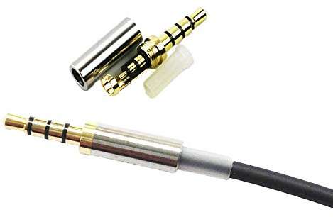 KetDirect Goldener, 3,5 mm 4-poliger Löt-Stecker, Reparatur für Kopfhörer, Klinkenstecker, Metall, Audio, Feder