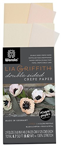 Lia Griffith Krepppapierrolle Doppelseitiges Krepppapier, falten, rollen 6.7-Square Feet Blush and Chiffon, Petal and Peach
