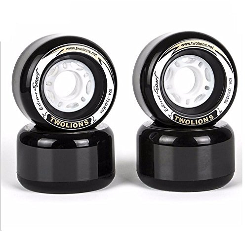 TwoLions 82A -Räder für line Skates (72 mm x 44 mm) 4 Stück, schwarz, 72x44mm