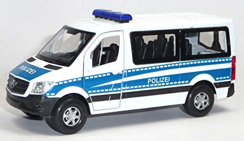 generisch Mercedes Benz Sprinter Polizei Sammlermodell ca. 12 cm weiß / blau