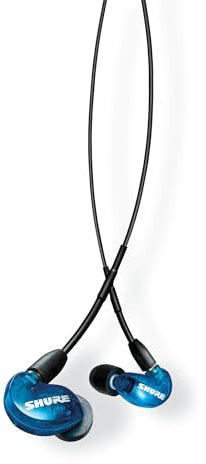 Shure AONIC 215 Wired Sound Isolating Earbuds, Clear Sound, Single Driver, Secure In-Ear Fit, Detachable Cable, Durable Quality, Compatible with Apple & Android Devices - Blue