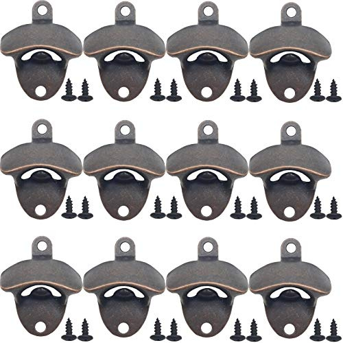 ROYHOO 12PCS Wall Mounted Bottle Opener Vintage Beer Bottle Opener Suitable for Bars KTV Hotels Homes