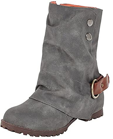 Stiefeletten Damen Boots Frauen Booties Damen Retro Herbst Winter Zipper Square Heels Kurze Booties Round Toe Schuhe (39,grau)