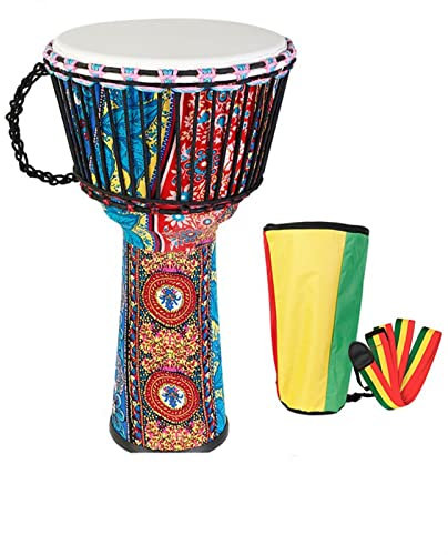 TSTS Djembe Trommel 10-Zoll-Schaffellafrikanertrommel Abs Lichtkörpertrommel Für Kinder Und Erwachsene Anfänger, Um Tragbare Leistung Zu Spielen