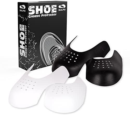 SULPO 2 Paar Anti Falten Schuhe Schutz - Sneaker Faltenschutz - Zehe Box Schilde - abgelaufene Sportschuhe Schilde gegen Schuhfalten - zuschneidbar - 2 Größen