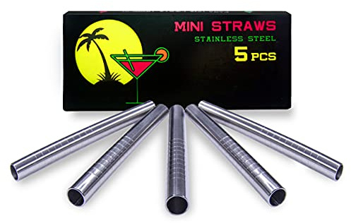 Escobar Accessoires 5 mini cannucce in acciaio inox igienico, lunghezza 60 mm