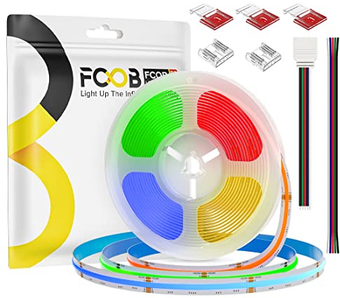 FCOB COB RGBW LED Streifen Flexibel Hohe Dicht RGBWW 2700K 5M 896LEDs/m 24V | 12mm IP30 Farbwechsel Meharfabig Dimmbar Uniform LED Licht für Schrank DIY Innen Dekoration(Nicht inhalt Netzteil＆Steuerung)