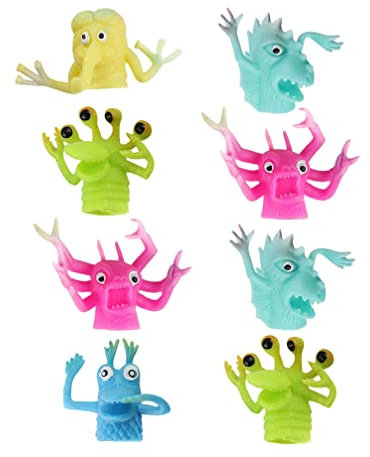 TOYANDONA Rollenspielspielzeug Für Kinder 8-Teilige - TPR- Spielzeug Kinderpuppen Spielzeug Weichem Gummi Mini-Handpuppen Abdeckungen Rollenspiele Lernspielzeug Für