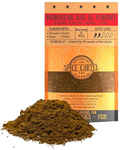 Spice Cartel's Ras El Hanout Spice Blend. Moroccan Spice Blend Great For Tasty Tagines. 35g Resealable Pack Seasons 1kg+ Of Protein. Premium UK Hand Blended.