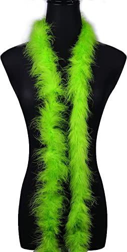 Bunte Federboas, 2 Meter lang, zum Basteln, Party-Kostüm-Zubehör für Frauen, Federboa zum Selbermachen, Kostüm-Zubehör, Weihnachten, Karneval, Tanzen, Hochzeit, Party (grün)