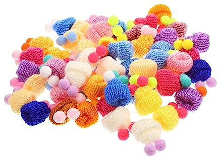 KOMBIUDA 60 Stück Mini-Beanie Dekorative Mini-Hüte Strickmützen -Hüte Zum Basteln -Haus Winzige Kitting- Kleine Mütze -Mütze Ornamente Strickmützen